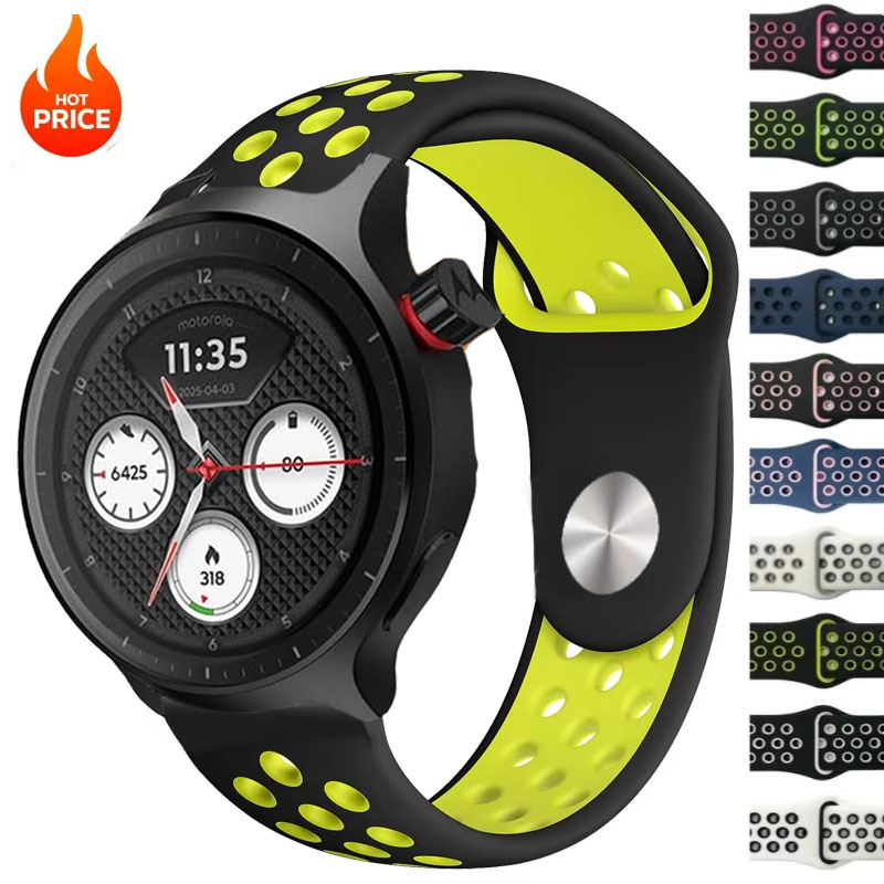 Motorola Smartwatch Accessories - 20mm 22mm Ademende Tweekleurige Band Voor