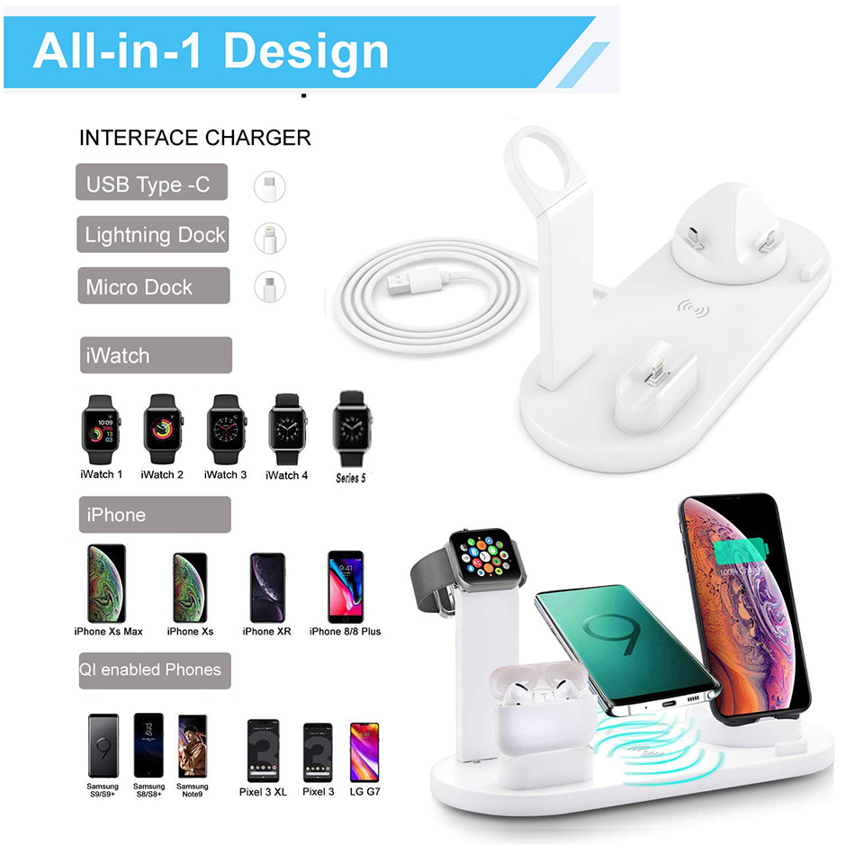 7-in-1 draadloze oplaadstandaa - Wireless Charger Watch recensie en prijs
