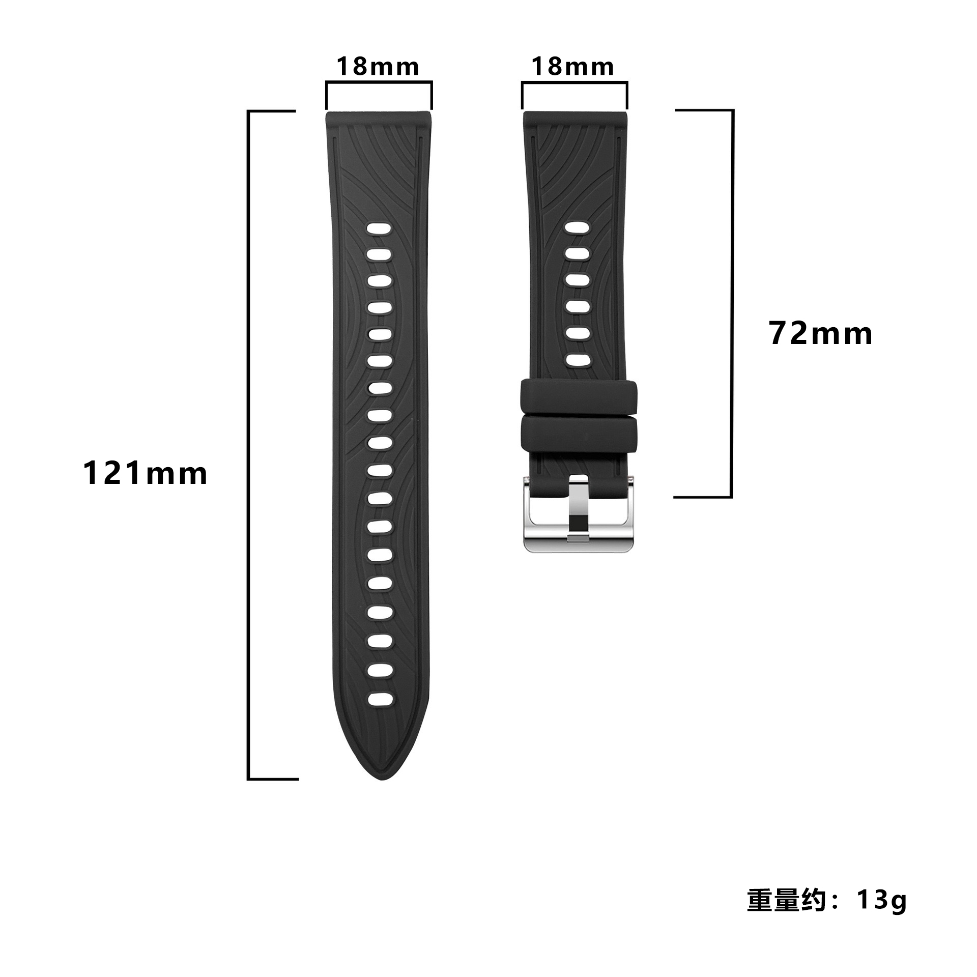 18mm Sport Siliconen Bandje vo - Titan Smartwatch Accessories recensie en prijs
